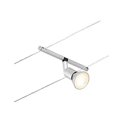 Seilsystem-Einzelspot SALT, 12V DC, GU5.3 max. 10W, Kunststoff / Metall, Chrom matt / Chrom