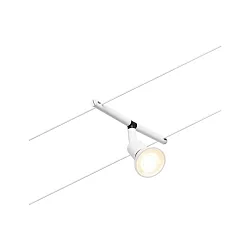 Seilsystem-Einzelspot SALT, 12V DC, GU5.3 max. 10W, Kunststoff / Metall, Weiß matt / Chrom