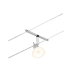 Seilsystem-Einzelspot SHEELA, 12V DC, GU5.3 max. 10W, Kunststoff / Metall, Chrom matt / Chrom