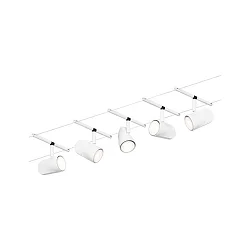 Seilsystem CUP, Basisset, 5-fach, 12V DC, 5x GU5.3 max. 10W, inkl. 60VA Trafo, 2x 5 Meter