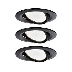 recessed luminaire NOVA COIN LED round, swivelling, set of 3 Coin IP23, black matt  11W 460lm 2700K 100° 100° CRI >80