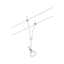 Seilsystem-Einzelspot COMET, 12V, GU5.3 max. 50W (exkl.), Metall, Chrom matt