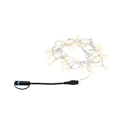 Outdoor PLUG & SHINE LIGHT LED Lichterkette CHAIN 5, IP44, 24V, 48x 3000K 2lm, 500cm, dimmbar, schwarz