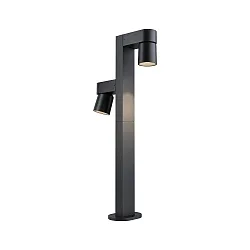 Outdoor LED Pollerleuchte KIMU, IP44, 230V, 2-flammig, CRi>90, schaltbar, kardanisch, anthrazit, 2x 7.8W 3000K 500lm 70°