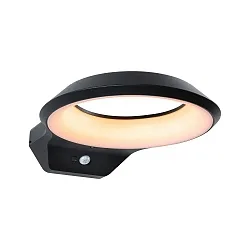 LED Außenwandleuchte ANELA, IP44, rund, mit PIR-Sensor, Seeluft resistent, schaltbar, anthrazit, 15W 2200/3000K 700lm
