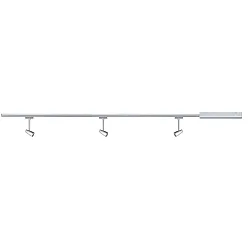 1-Phasen LED Schienenspot Starter-Set URAIL BARELLI (3 Stk.+Trafo+Schiene), GU10 max. 10W (exkl.), Chrom matt