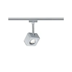 1-Phasen LED Schienenspot URAIL CUBE, 230V, 8W 2700K 770lm 65°, dimmbar, Chrom matt / Chrom