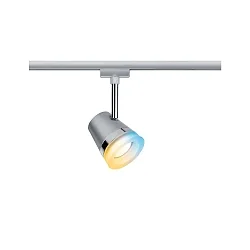 1-Phasen Schienenspot URAIL CONE inkl. Zigbee Tunable White Lampe, 230V, GU10 5W 2700-6500K 330lm 36°, Chrom matt / Chrom