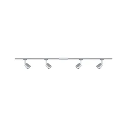 URail Basis-Set Spot COVER, 4-fach, 230V, 4x GU10 max. 10W, inkl. 2 Schienen + Verbinder + Einspeisung, Chrom matt / Chrom