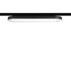 1-Phasen LED Flächenleuchte URAIL PANEL, oval, 38 x 11cm, 230V, 8W 2700K 480lm, Schwarz matt / Chrom