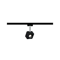 1-Phasen LED Schienenspot URAIL CUBE, 230V, 8W 2700K 520lm 65°, dimmbar, Schwarz matt / Chrom