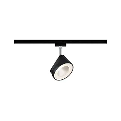 1-Phasen LED Schienenspot URAIL ARENA, 230V, 14W 2700K 850lm 82°, dreh- und neigbar, dimmbar, Schwarz matt / Chrom