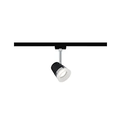 1-Phasen Schienenspot URAIL CONE, 230V, GU10 max.10W, dreh- und neigbar, Schwarz matt / Chrom / Satin