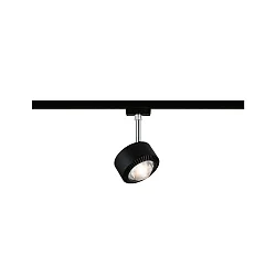 1-Phasen LED Schienenspot URAIL ALDAN, Linsenoptik, 230V, 9W 2700K 820lm 65°, dimmbar, Schwarz matt / Chrom
