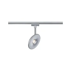 1-Phasen Schienenspot URAIL SPHERE, 230V, 7.4W 2700K, Kunststoff, dimmbar, Chrom matt/Chrom