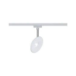 1-Phasen Schienenspot URAIL SPHERE, 230V, 7.4W 2700K, Kunststoff, dimmbar, Weiß / Chrom