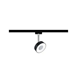 1-Phasen Schienenspot URAIL CIRCLE, 230V, 5W 4000K 160lm 90°, dreh- und neigbar, dimmbar, Schwarz matt / Chrom
