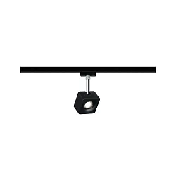 1-Phasen LED Schienenspot URAIL CUBE, 230V, 8W 4000K 520lm 65°, dimmbar, Schwarz matt / Chrom