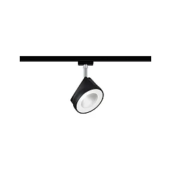 1-Phasen LED Schienenspot URAIL ARENA, 230V, 15W 4000K 890lm 82°, dreh- und neignbar, dimmbar, Schwarz matt /  Chrom