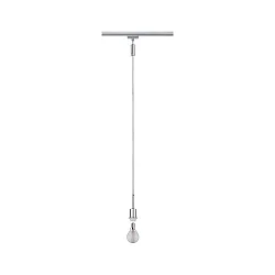1-Phasen Pendelleuchte URAIL DECOSYSTEMS, 230V, E14 max. 20W, Metall / Kunststoff / Stoffkabel, Chrom matt