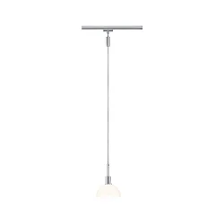 1-Phasen Pendelleuchte URAIL SARRASANI, 230V, E14 max. 20W, Chrom matt / Opales Glas