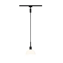 1-Phasen Pendelleuchte URAIL SARRASANI, 230V, E14 max. 20W, Schwarz matt / Opales Glas