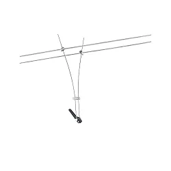 Seilsystem-Einzelspot LIGHT&EASY COMET, 12V, GU5.3 max. 50W (exkl.), Chrom