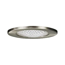 Möbeleinbauleuchte, Schutzglas strukturiert, 12V, G4, 66mm, Eisen gebürstet