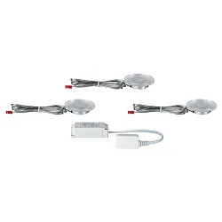 3er-Set LED Möbeleinbauleuchte WHIRL MINI LED, rund, 65mm, , 230V/700mA, 7VA, 2.4W 2700K, satiniert / Acryl