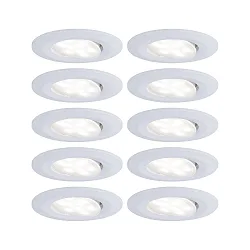 10er-Set Outdoor LED Einbauspot CALLA IP65, schwenkbar, 230V, je 6W 4000K 680lm 100°, weiß matt