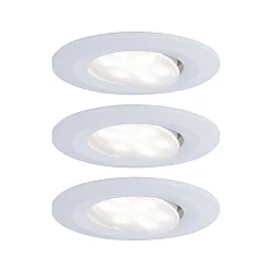 3er-Set Outdoor LED Einbauspot CALLA IP65, schwenkbar, 230V, je 6W 4000K 680lm 100°, weiß matt