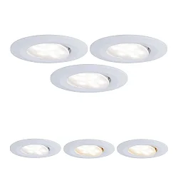 3er-Set Outdoor LED Einbauspot CALLA IP65, schwenkbar, 230V, je 5.5W 3000-6500K 550lm 100°, weiß matt