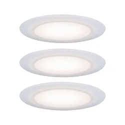 recessed luminaire SUON DIM IP44, satin, white dimmable 480lm 2700K