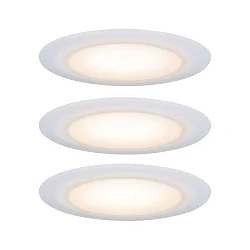 recessed luminaire SUON DIM-TO-WARM Dim-To-Warm, set of 3 IP44, satin, white dimmable 480lm 2000K