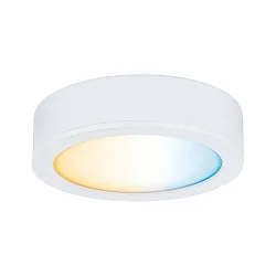 CLEVER CONNECT Einzel-Möbelspot DISC, Aufbau + Einbau, 12V DC, 2.1W 2700- 6500K (CCT Switch), dimmbar, weiß matt