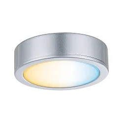 CLEVER CONNECT Einzel-Möbelspot DISC, Aufbau + Einbau, 12V DC, 2.1W 2700- 6500K (CCT Switch), dimmbar, chrom matt