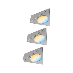 Clever Connect 3er Starter-Set TRIGO, 12V DC, 2.1W 2700- 6500K, dimmbar, Nickel gebürstet