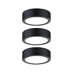 3er-Set LED Unterschrankleuchte PUKK, 230V, 3x 3W 2700K 210lm, Kunststoff, Schwarz