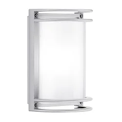 Wandleuchte NIKKO+27, E27, 1x100W, A60, IP65, IK06, Glas opal, grau
