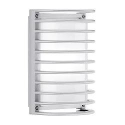 Wandleuchte NIKKO+27/G, E27, 1x100W, A60, IP65, IK06, Glas opal, grau