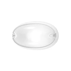 Wand- und Deckenleuchte CHIP OVALE 25, E27, 1x21W, TC-TSE, IP55, IK06, Glas opal, weiß