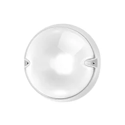 Wand- und Deckenleuchte CHIP TONDO 25, E27, 1x21W, TC-TSE, IP55, IK06, Glas opal, weiß