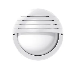 Wandleuchte EKO 21 GRILL, E27, 1x15W, TC-TSE, IP44, IK06, Glas opal, weiß