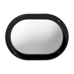 Wandleuchte EKO+19, E27, 1x60W, A60, IP66, IK07, anthrazit / Glas opal