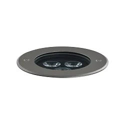 LED Boden-Einbauleuchte CRICKET+ 15 A/M, IP67 IK09, 14W 3000K 671lm, statisch, anthrazit / Glas transparent