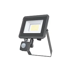 LED Flutlichtstrahler STAR 3000 PIR SENSOR, IP65 IK06, Alu schwarz / Strukturglas, 100cm Kabel + Ventil