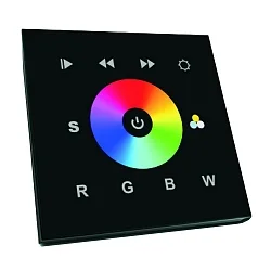 DMX Touchpanel 1 ZONE, RGBW glass black, static, IP20