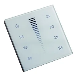 DMX Touchpanel 4 ZONEN, unicolour, glass white, dynamic, IP20