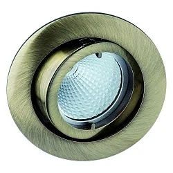 Alu die-cast Recessed spot for MR16, without snap ring, swivelling, IP20, old brass