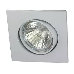 Alu-Druckguss-Einbaustrahler QUADRO für MR16, IP20, 8.2 x 8.2cm, mit Sprengring, ohne Fassung, schwenkbar, weiß matt